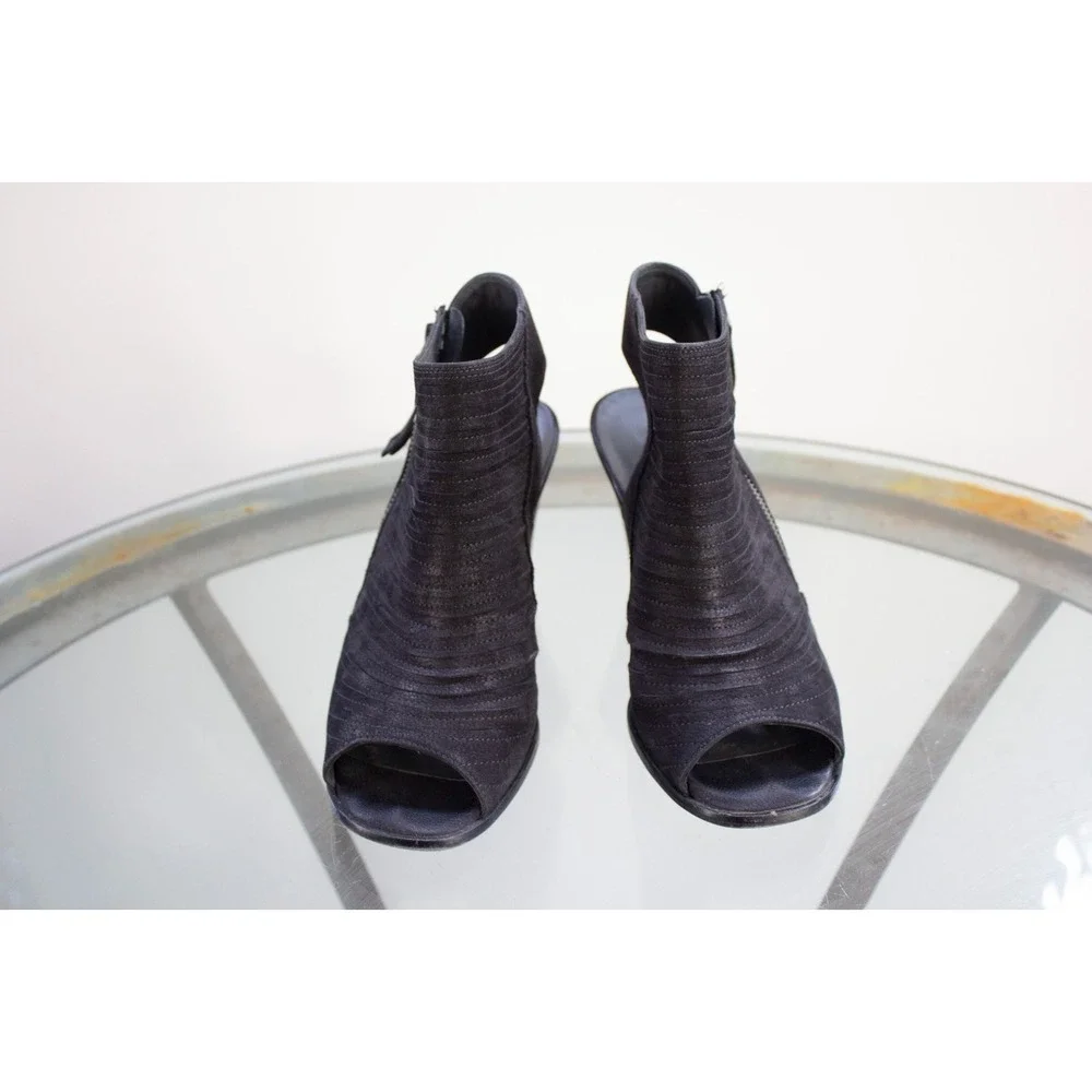 PAUL GREEN Cayanne Leather Peep Toe Sandal BOOTIE LEATHER US Size 8 Black